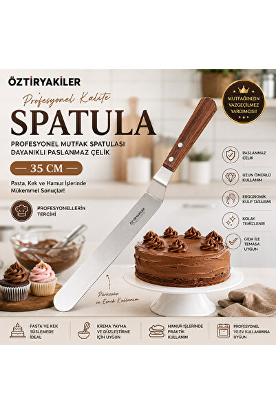 ÖZTİRYAKİLER Gurmeaid Spatula 35 cm Professional Kitchen Spatula Durable Steel