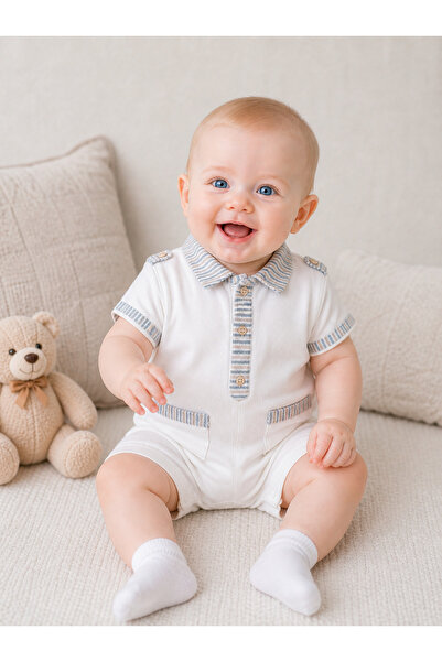 Ozz Baby Boy's Jumpsuit & Children's 3-Piece Set with Lacost Texture, Polo Co...