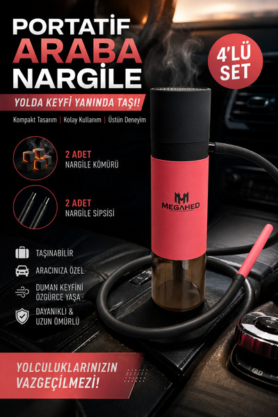 puffstore Portatif Mini Nargile | Hafif – Taşınabilir – Pratik Kullanım |Arab...