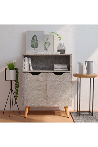 Concept Servantă, gri beton, 60x30x72 cm, PAL