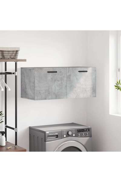 Concept Dulap de perete, gri beton, 80x36,5x35 cm, lemn compozit