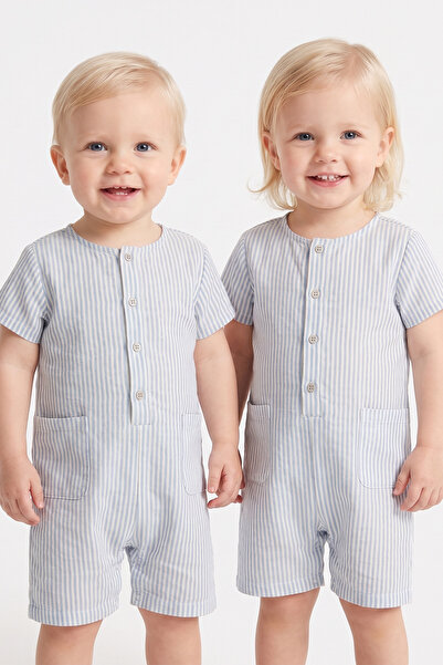 Kyron Kız Bebek-Erkek Bebek ( UNISEX) Çıtçıtlı-Şortlu Tulum