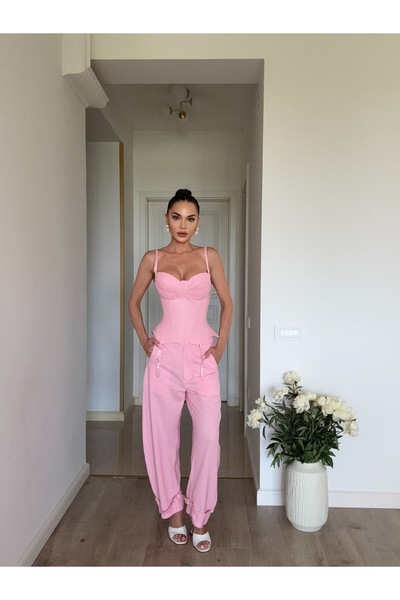 Atelier Carmen Babes Set corset si pantaloni din in