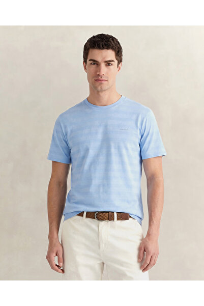 Gant Erkek Mavi Bisiklet Yaka Regular Fit T-Shirt