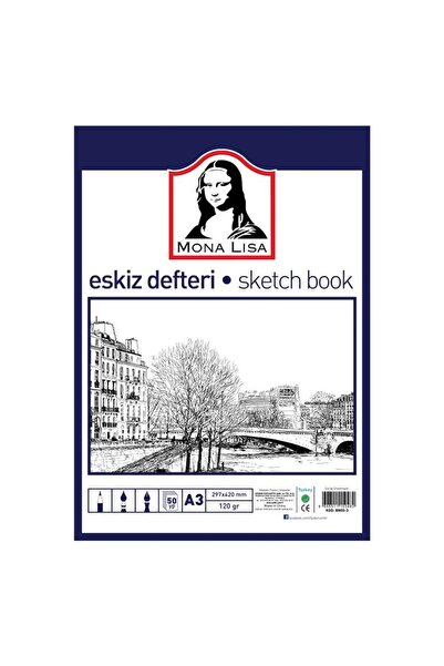 Genel Markalar Mona Lisa Eskiz Defteri 50 YP 120 GR A3 BN05-3