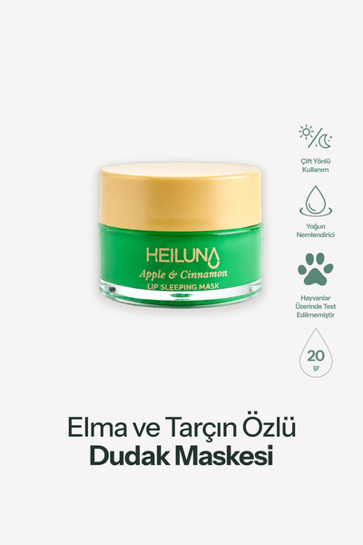 Heiluna Elma ve Tarçın Özlü Gece Dudak Maskesi 20g | E Vitamini, Shea Yağı Be...