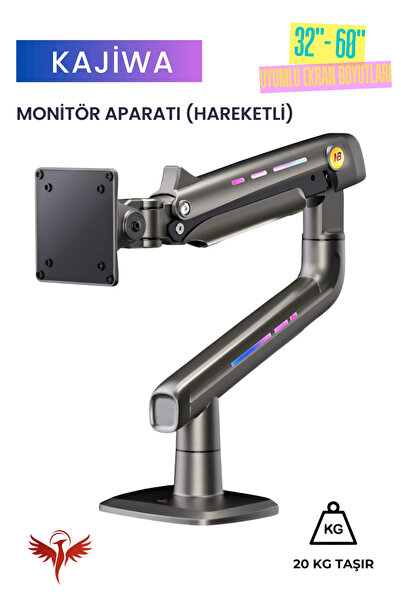 KAJİWA NB F5 RGB GAMER Monitör Kolu Amortisörlü 32-60inch Monitör Standı