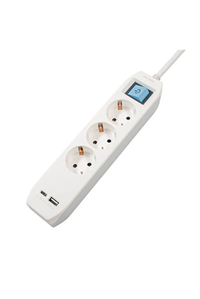 Spacer Prelungitor 3 x Schukox tip CX1 cu cablu USB 4,5 m alb