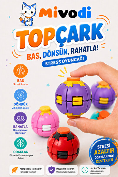 Mivodi Hobinin 3 Boyutlu Hali Topçark — Dance, Turn, Relax! Stress Toy (Purple)