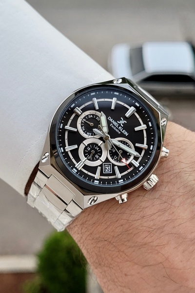 Daniel Klein Kadranı Black Kordonu Silver Renk 43 Mm 24 Ay Garantili Erkek Ko...