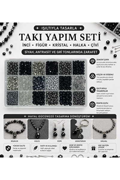 By MO Accessories Set de hobby pentru realizarea de bijuterii cu mărgele de p...