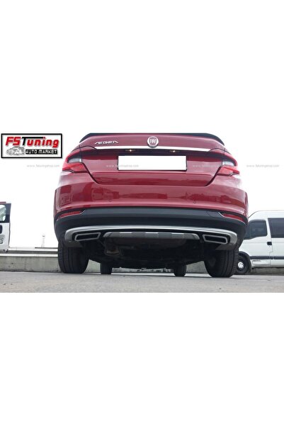 autogp Fiat egea difüzör seti ön ve arka takım çift çıkış gri