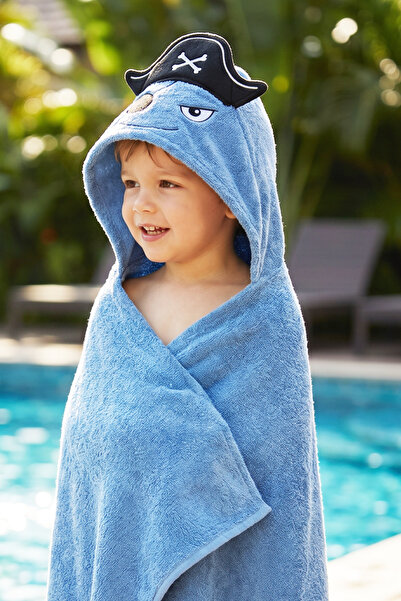 EAST&HIERA Boy's Towel - Cotton with Pirate Figure - Practical Beach and Bath...