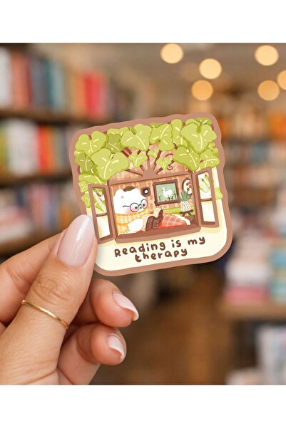 Flurina Studio Tekli Sticker - Reading is my therapy