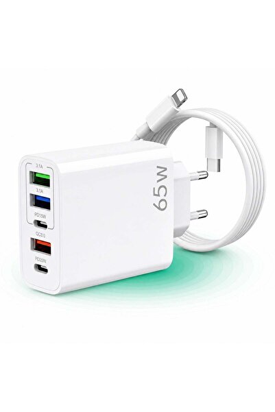 Timebox Încărcător de rețea cu 5 porturi, încărcare rapidă de 65 W, 3 porturi...