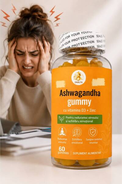 D4ALFA Ashwagandha Gummy+ cu vitamina D și zinc
