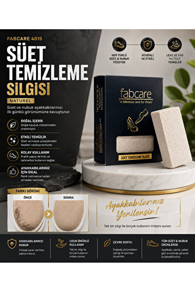 Fabcare 4015 Süet Temizleme Silgisi – Süet & Nubuk Ayakkabı Temizleyici, Doğa...