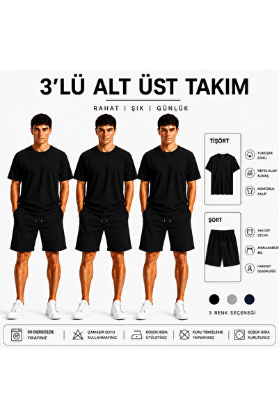 JULİA MODA طقم شورت وتي شيرت رجالي مكون من قطعتين، مصنوع من قماش خفيف الوزن ي...