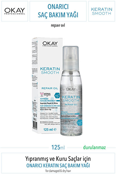 Okay Saç Bakım Yağı Onarıcı Profesyonel Keratin Smooth 125ml