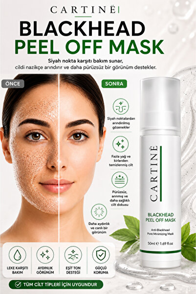 CARTİNE Blackhead Peel Off Mask Soyulabilir Maske Akne Siyah Nokta Ve Gözenek...