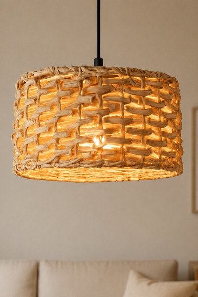 Lambadar Cure Model Tekli Rattan Bambu Modern Tasarım İskandinav Bohem Sarkıt...