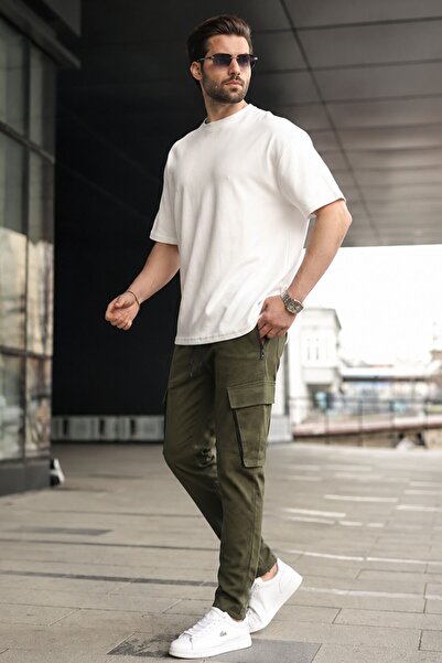 Madmext Kaki Kargo džep Jogger pantalone 5791
