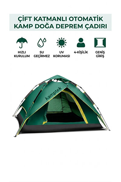 kamptek kamp teknolojisi Kamptek Outdoor 4 Kişilik Otomatik Kurulum Kamp Çadı...