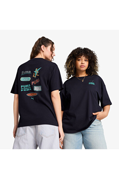 Puma Wardrobe Ess Graphic Kadın Lacivert T-Shirt