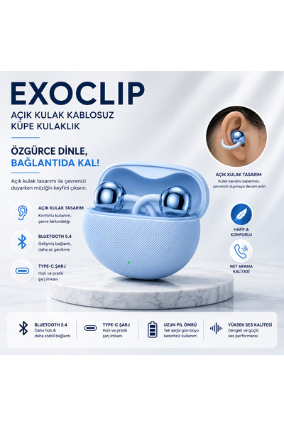 Exonix Exoclip Kulakiçi Bluetooth Kulaklık ANC ENC Çok Amaçlı BÜTÜN TELEFONLA...