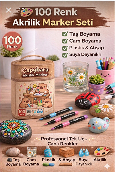 Fidanx Acrylic Marker Pen Set Professional Drawing Stone Glass Plastic and Wo...