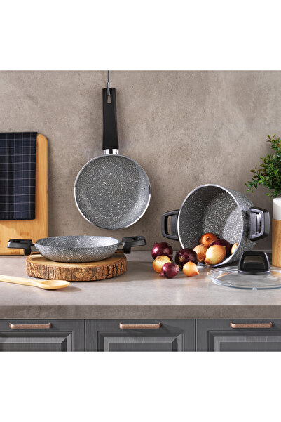 Schafer Eternal 3-Piece Set of Pots 18 Cm+Pan 18 Cm+Pan 18 Cm-Grey