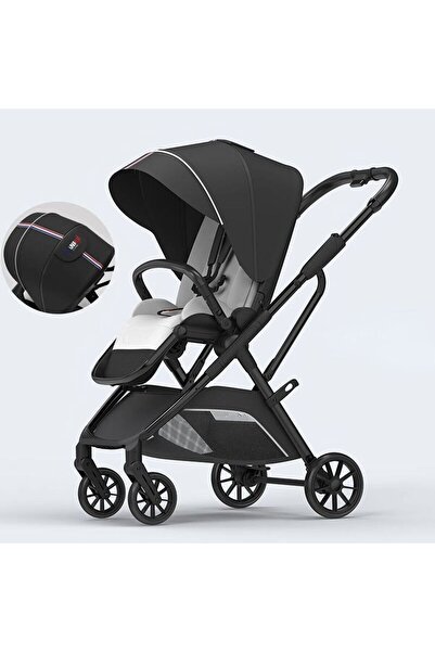 Ominii Two-Way Baby Stroller, High View Luxury Fabric Stroller, One-Hand Fold...