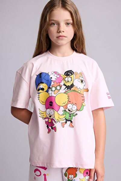 DeFacto Super 1 Set Licensed Regular Fit Crew Neck Short Sleeve Light Pink T-...