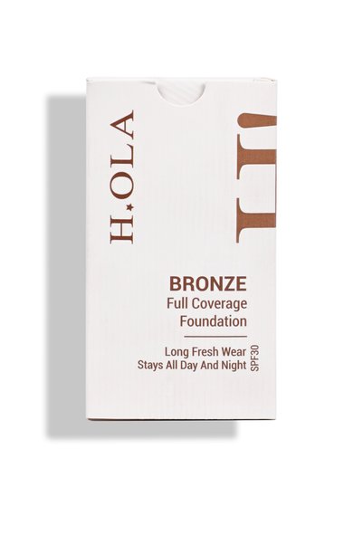 h.OLA Full Coverage Foundation | Yoğun Kapatıcı Saten Bitişli Spf 30 Fondöten | Bronze