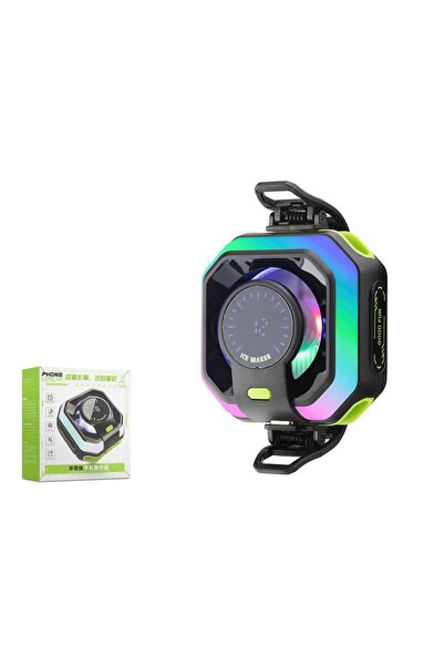 HADRON JS86 Manyetik Telefon Soğutucu Fan RGB Isı Göstergeli Siyah