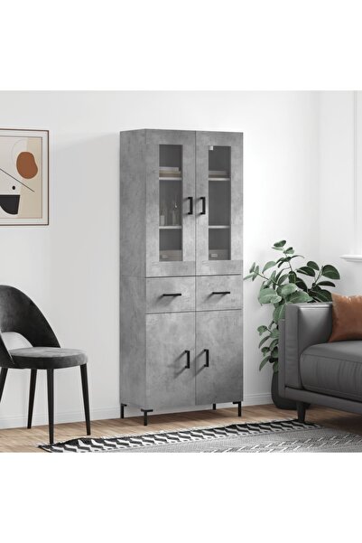 Concept Dulap înalt, gri beton, 69,5x34x180, lemn compozit
