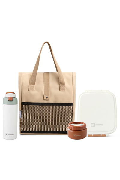 Hydrobrew Steel Core Bento Lunch Box 839ml w/ Lunch Bag & Bottle – Leakproof ...