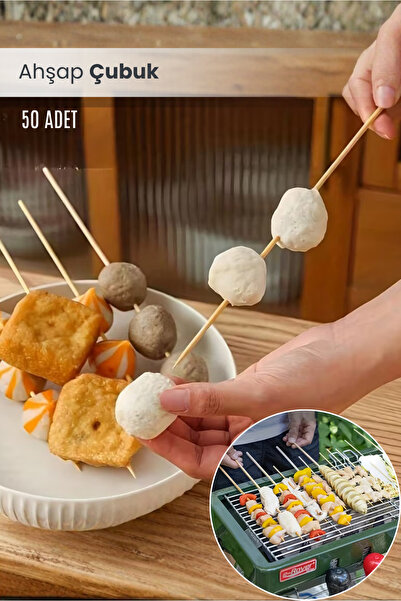Orvila 50 Adet - Ahşap Mangallık Çöp Şiş Çubuğu 30 Cm