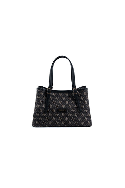 Silver Polo حقيبة كتف للنساء / البنات 1252-47964 BAG M178 أسود مدخن غير لامع