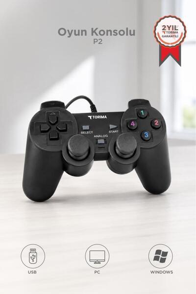 Torima Oyun Konsolları Analog Usb Joystick Pc Oyun Kolu P2 Siyah