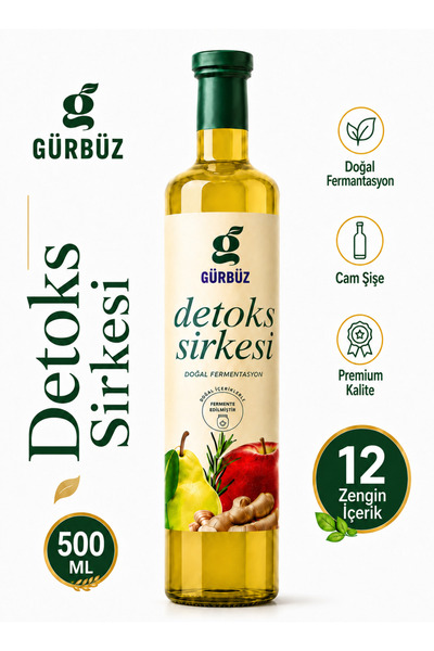Gürbüzden Detox Sirkesi Doğal Fermantasyon 500 Ml