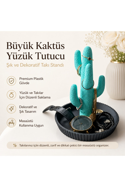 Memania Co Large Cactus Ring Holder – Stylish and Decorative Jewelry Stand