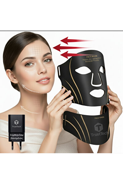 TrustTech 7χρωμη φωτονική μάσκα προσώπου LED για πρόσωπο και λαιμό – Περιλαμβ...