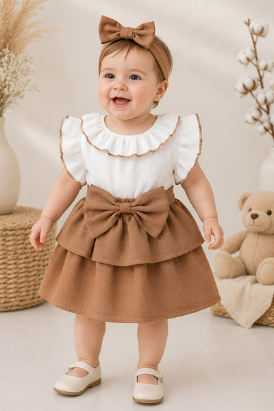 gumbuloy X silk Atlas Ruffled Muslin Cotton Dress
