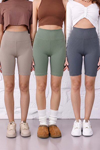 Mijja 3-Pack Advantage Women's No-Show Extra Flexible High Waist Biker Ribbed...