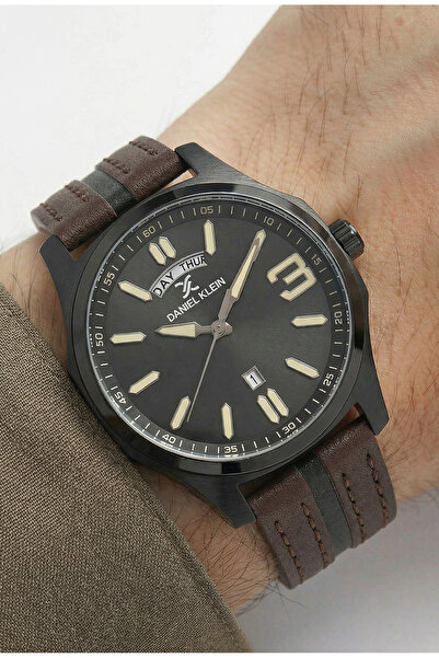 Daniel Klein Premium Dark Brown Leather Watch for Men DK.1.14141-6