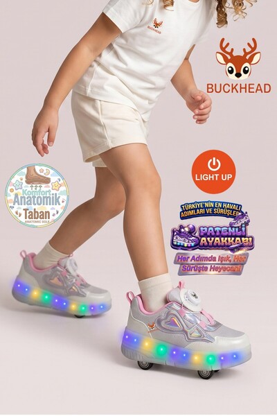 BUCKHEAD Patenli Işıklı Günlük Spor Ayakkabı BUCK4496 Daisy Roller