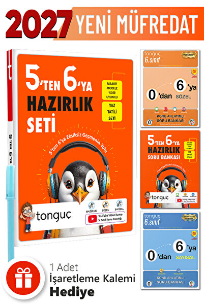 Tonguç Yayınları 5'ten 6'ya Hazırlık Seti 3 Kitap + Hediyeli