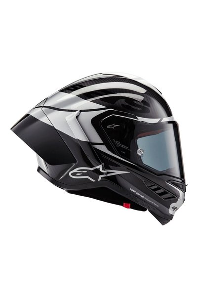 Alpinestars Supertech R10 Carbon Element Spor Motosiklet Kaskı Siyah Gümüş