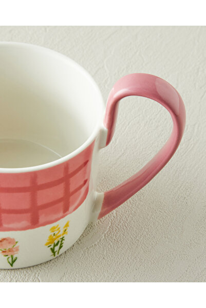 English Home Pelia New Bone China Bardak Altlıklı Kupa 380 ml Pembe